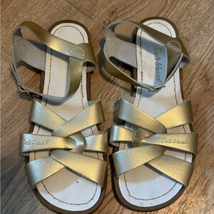 Salt Water Gold Leather Women's Strappy Sandals